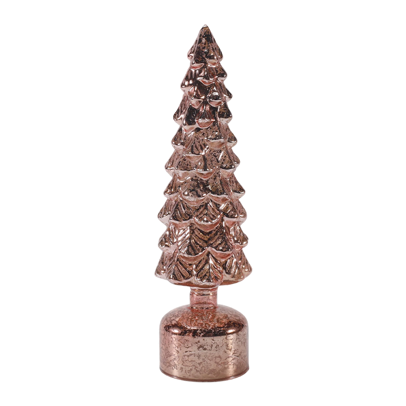 10×25 & 10×28 cm LED svítící otočný vánoční skleněný stromeček Slavnostní ozdoby