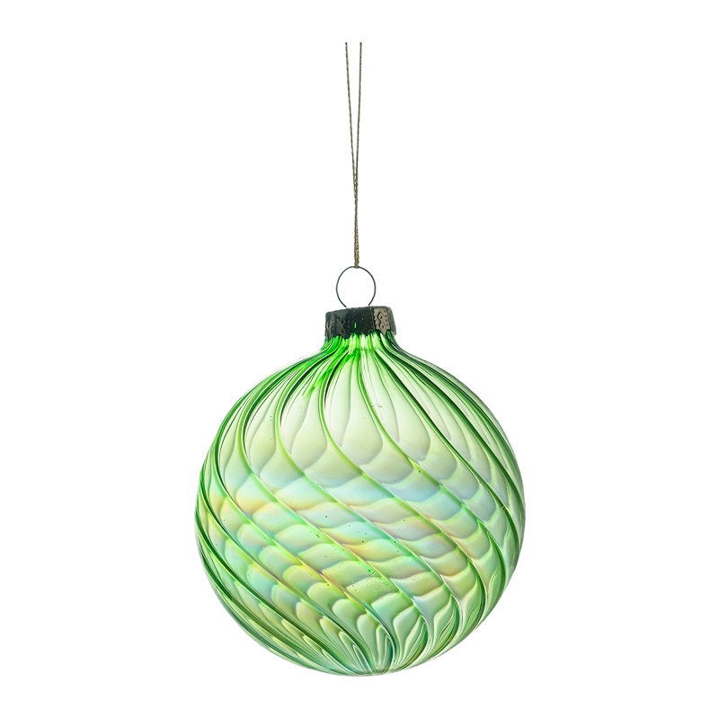 8cm duhová koule Swirl Christmas Glass Bauble