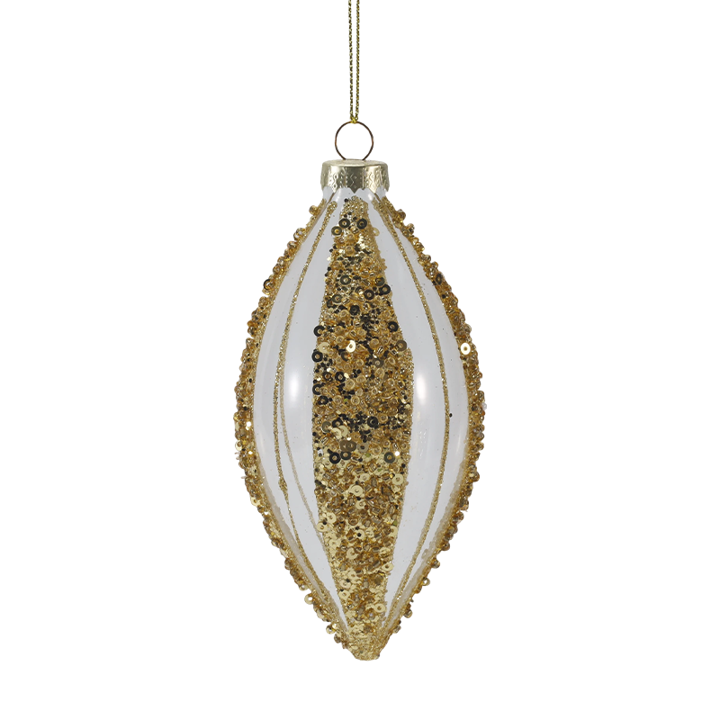 8 cm luxusní zlatá a stříbrná vánoční skleněná koule Ornament (jeden / sada 4 kusů)
