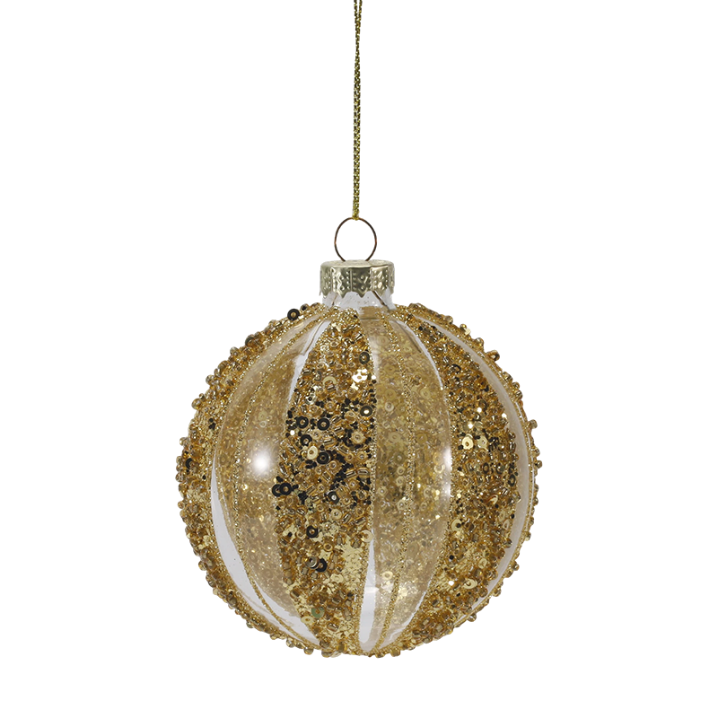 8 cm luxusní zlatá a stříbrná vánoční skleněná koule Ornament (jeden / sada 4 kusů)