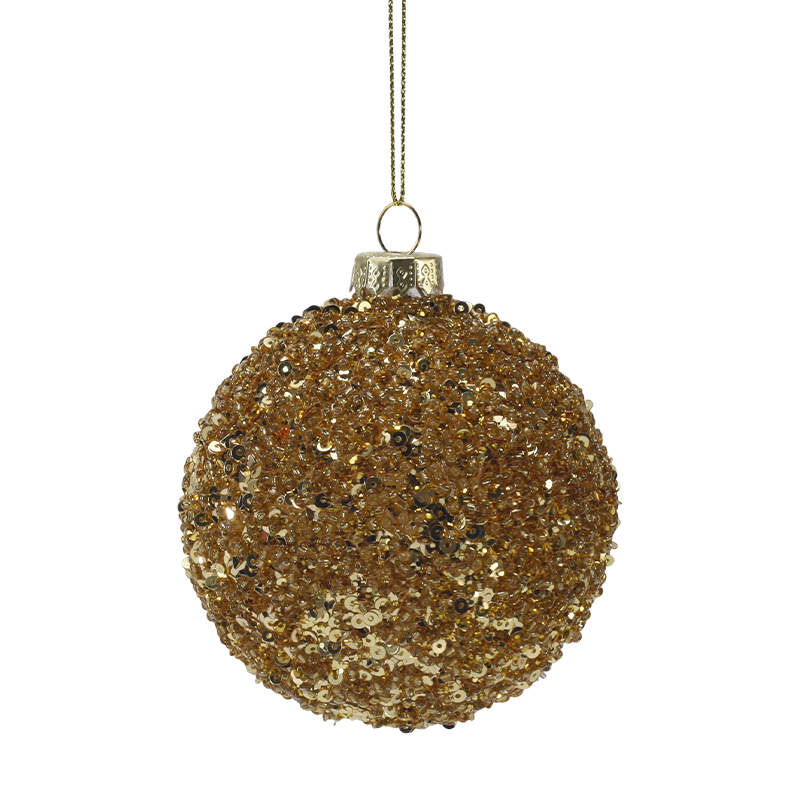 8cm luxusní zlatý a stříbrný vánoční skleněný ornament (jeden / sada 3)