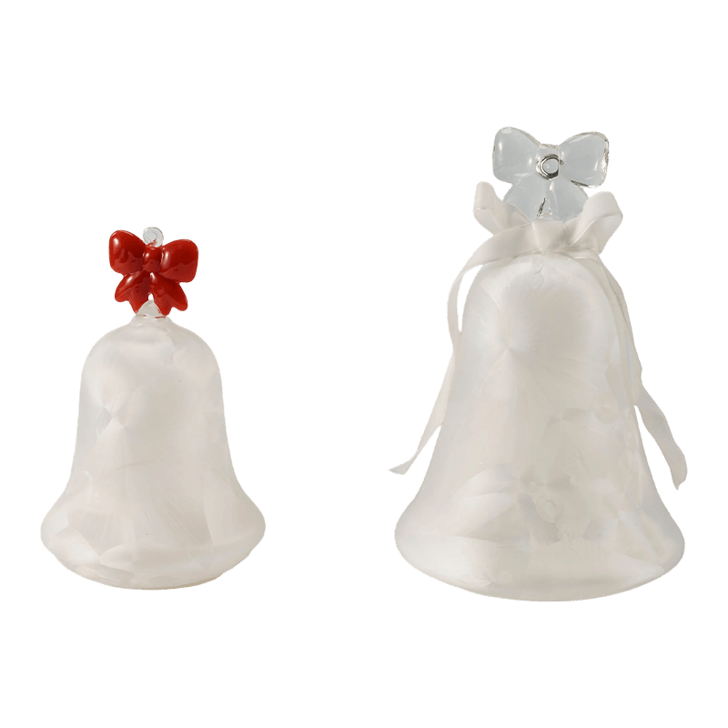 Skleněná figurka anděla Merkur / matný/třpytivý skleněný zvoneček (s LED)
