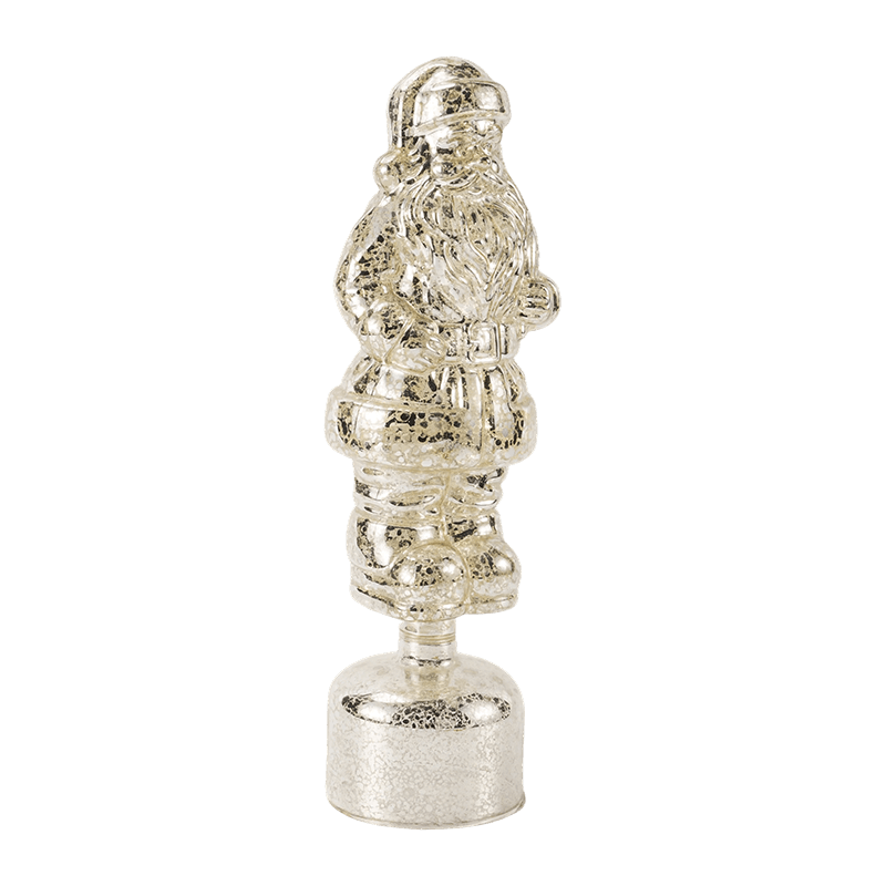 Vintage skleněná figurka Santa Clause Mercury (červená / stříbrná / světle zelená povrchová úprava)