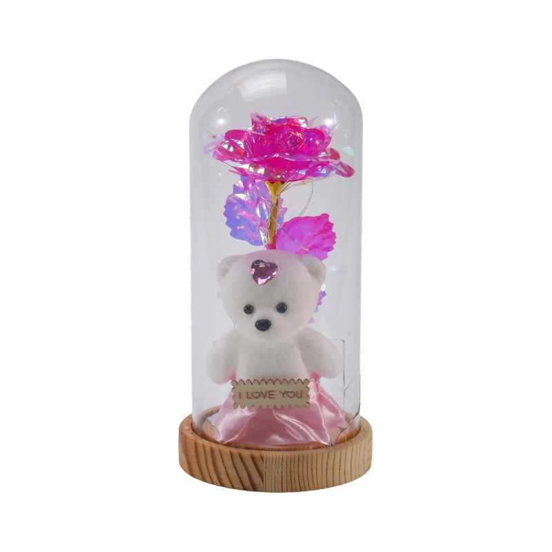 Galaxy Rose Glass Cloche Light (s/bez medvídka, více barev)
