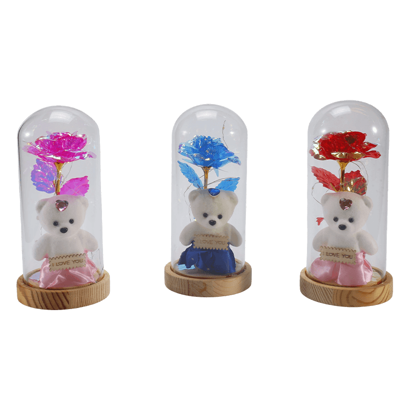Galaxy Rose Glass Cloche Light (s/bez medvídka, více barev)