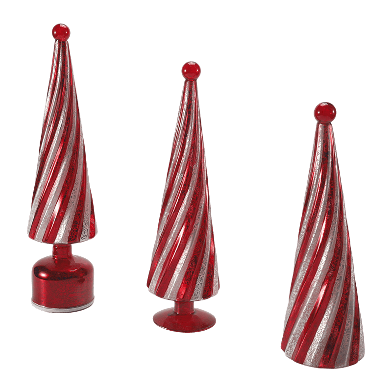 10*20 cm& 10*25cm & 10*30cm Vintage vánoční stromek Mercury Glass Swirl