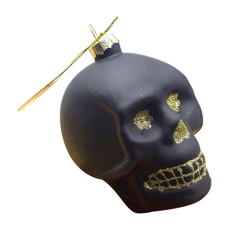 Sada halloweenských ozdobných skleněných lebek 8*9cm