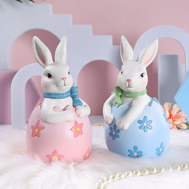 Sada dekorací figurky velikonočního zajíčka 8*16cm z pryskyřice