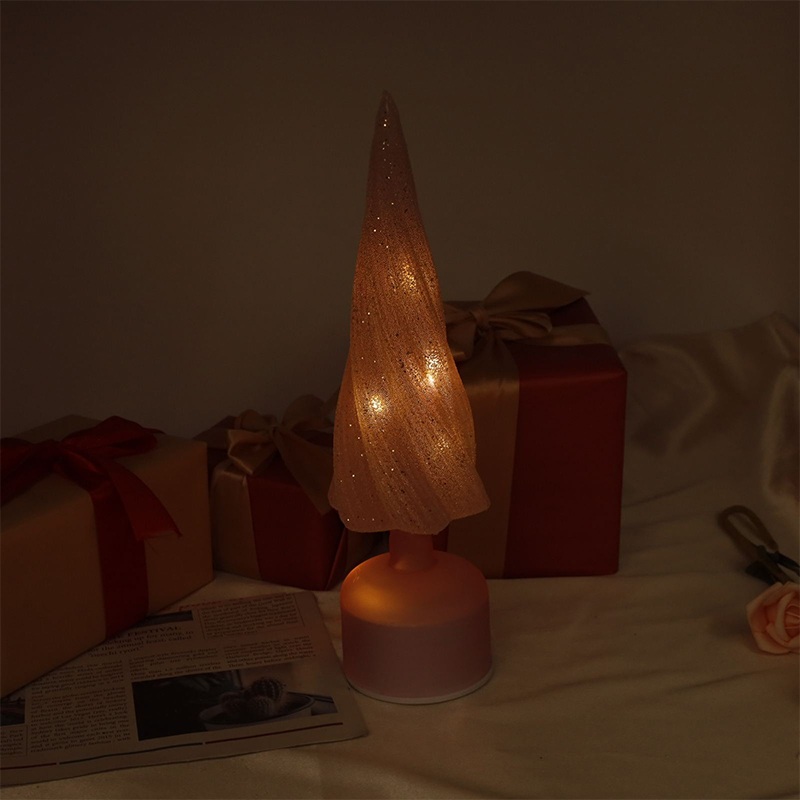 10×33 cm & 10×38 cm Velikosti Slavnostní otočný skleněný vánoční stromeček s LED světly