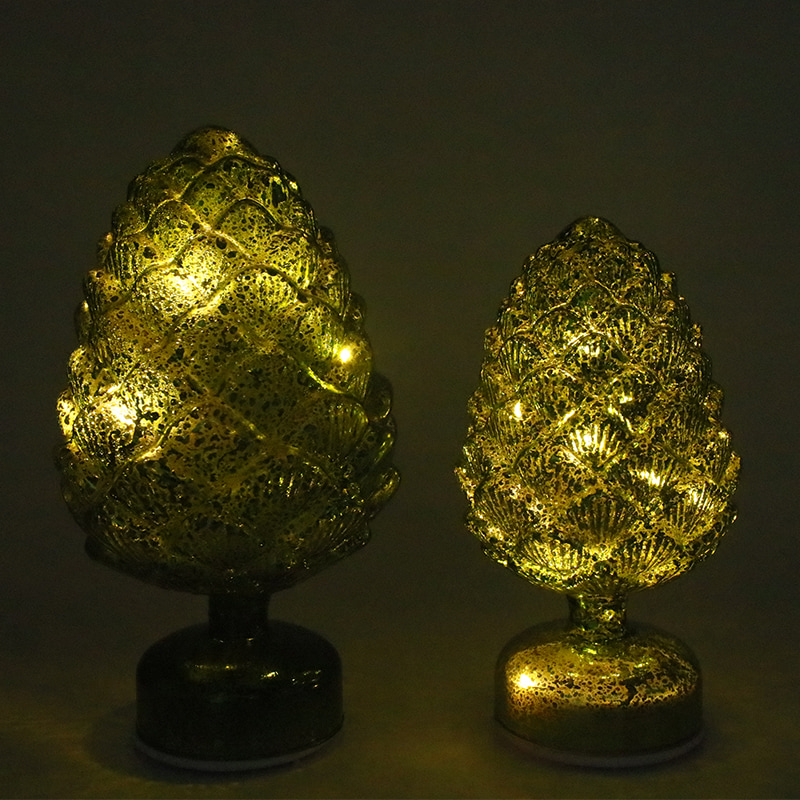 15×28 cm & 11×22 cm Vánoční otočné sklo LED dekorace na stůl