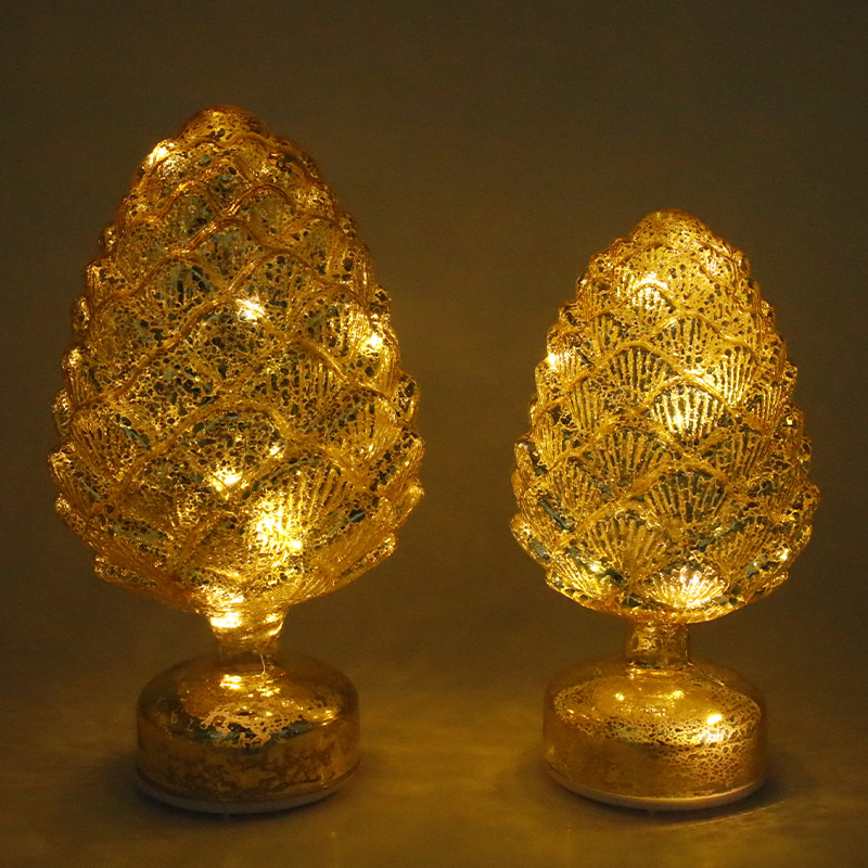 15×28 cm & 11×22 cm Vánoční otočné sklo LED dekorace na stůl