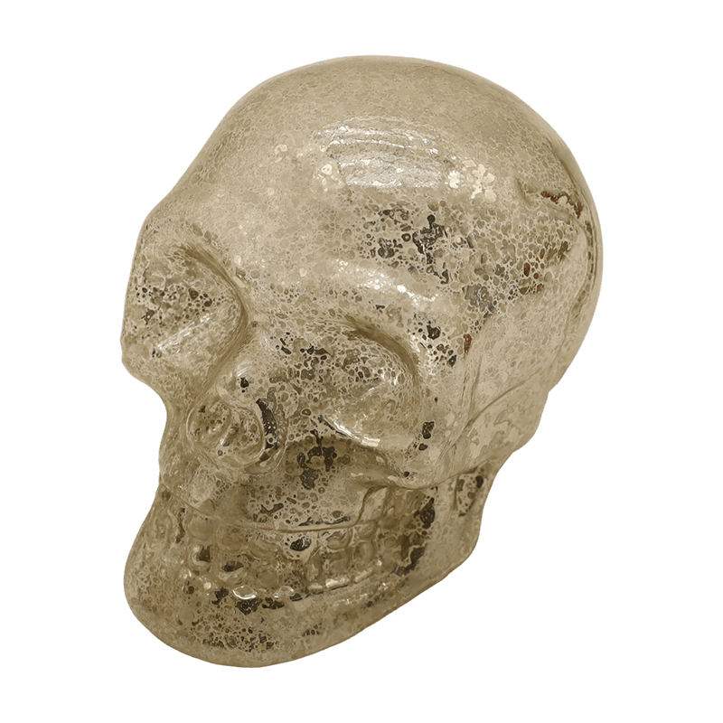 8 * 9 cm ručně malovaná sada halloweenských skleněných ozdob s lebkou