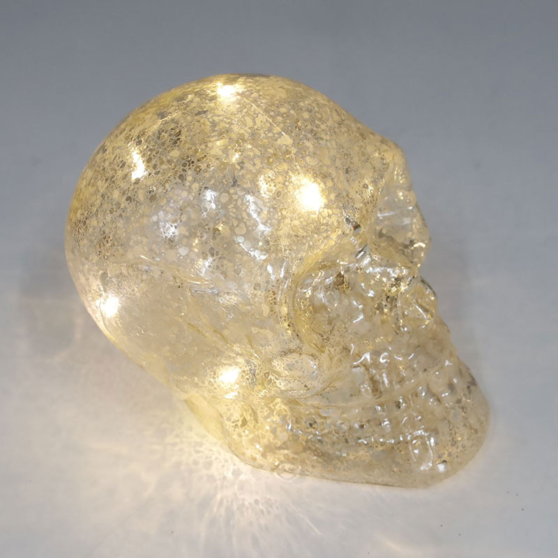 8 * 9 cm ručně malovaná sada halloweenských skleněných ozdob s lebkou