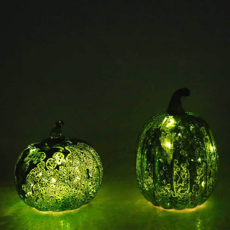 12 * 15 cm Halloween LED skleněná dýňová lampa na stolní ozdobu