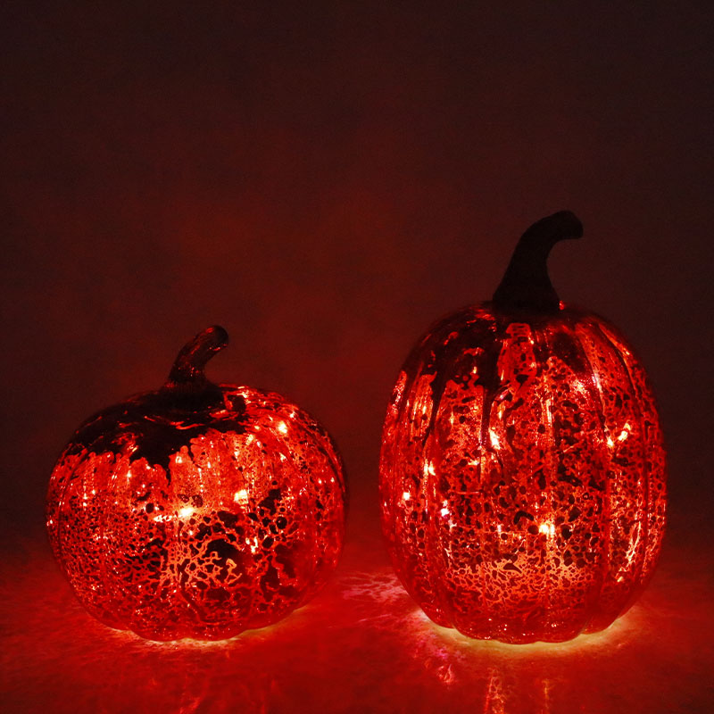 12 * 15 cm Halloween LED skleněná dýňová lampa na stolní ozdobu