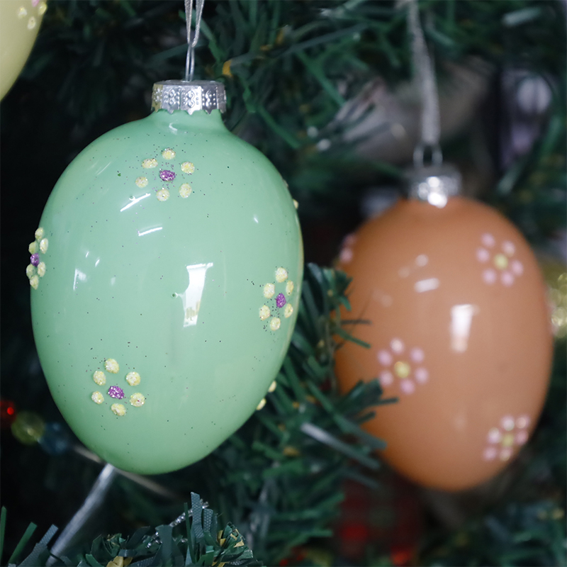 Sada velikonočních skleněných vajíček 6*8cm